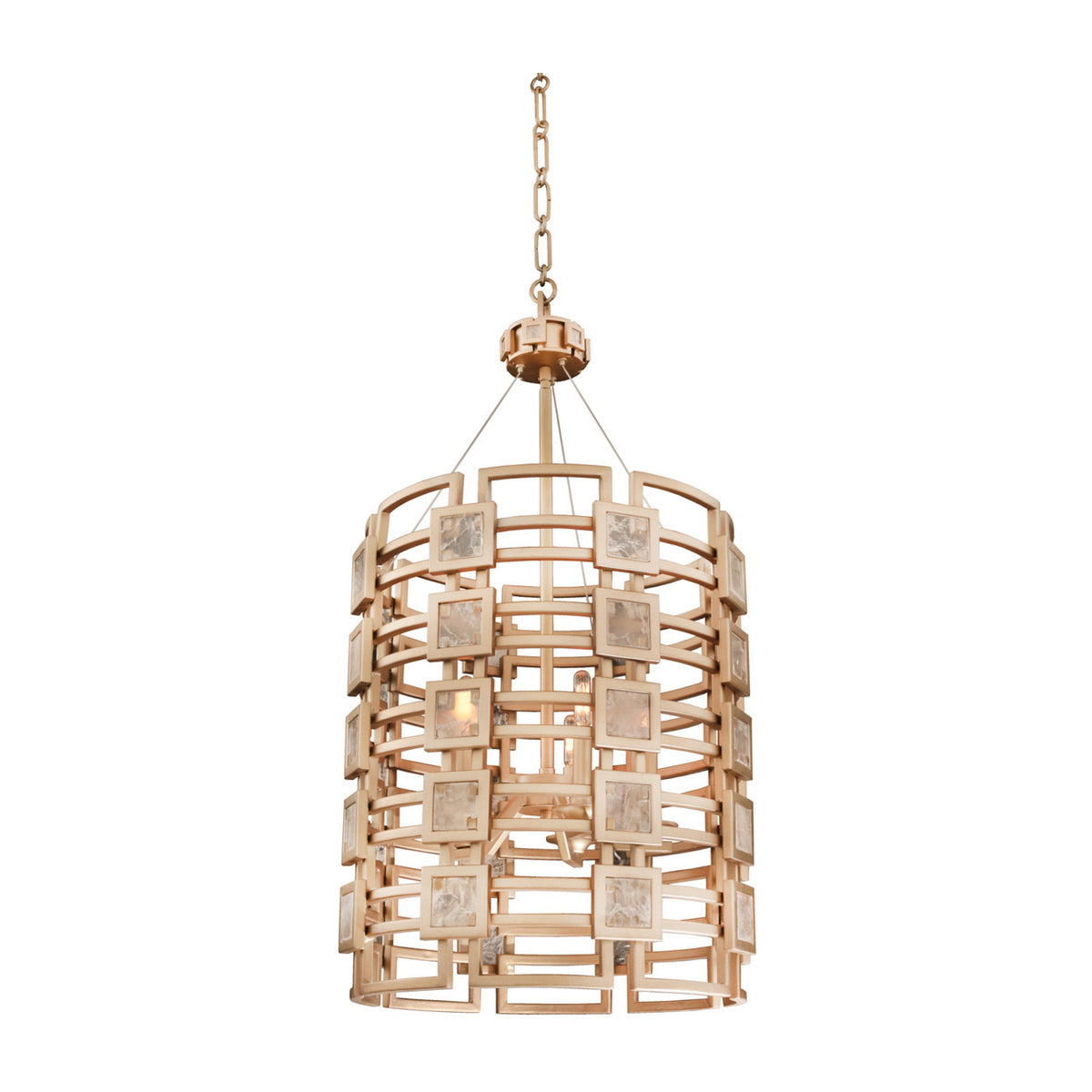 Metropolis 19-in 5 Light Socket Modern Gold Chandelier