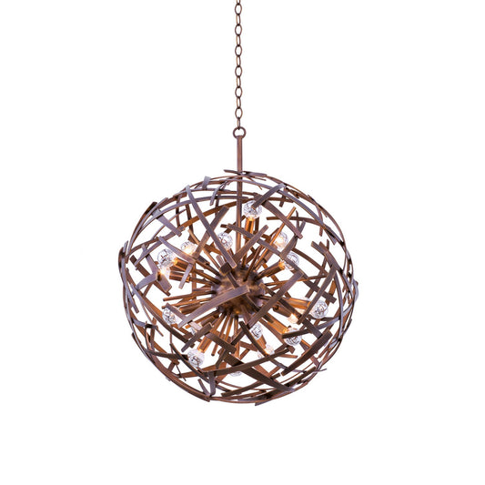 Ambassador 26-in 18 Light Socket Copper Patina Pendant