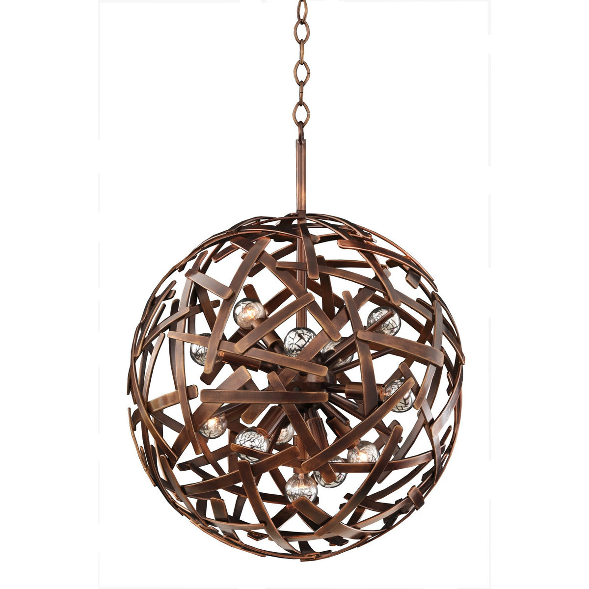 Ambassador 20-in 12 Light Socket Copper Patina Pendant