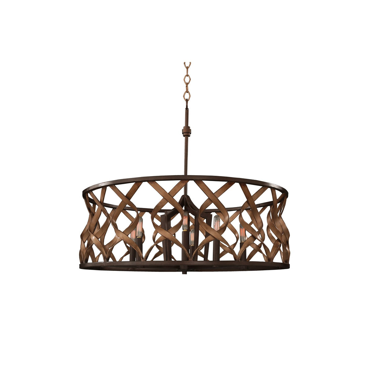 Soho 28-in 6 Light Socket Milk Chocolate Chandelier
