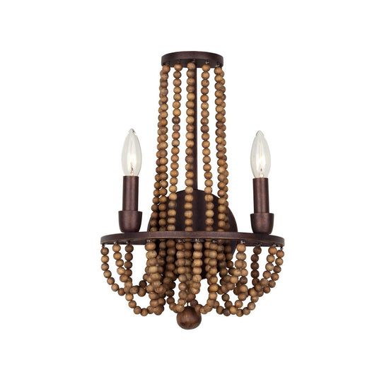 Beechwood 18-in 2 Light Socket Royal Mahogany Wall Sconce