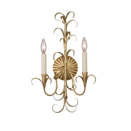 Ainsley 20-in 2 Light Socket Oxidized Gold Leaf Wall Sconce
