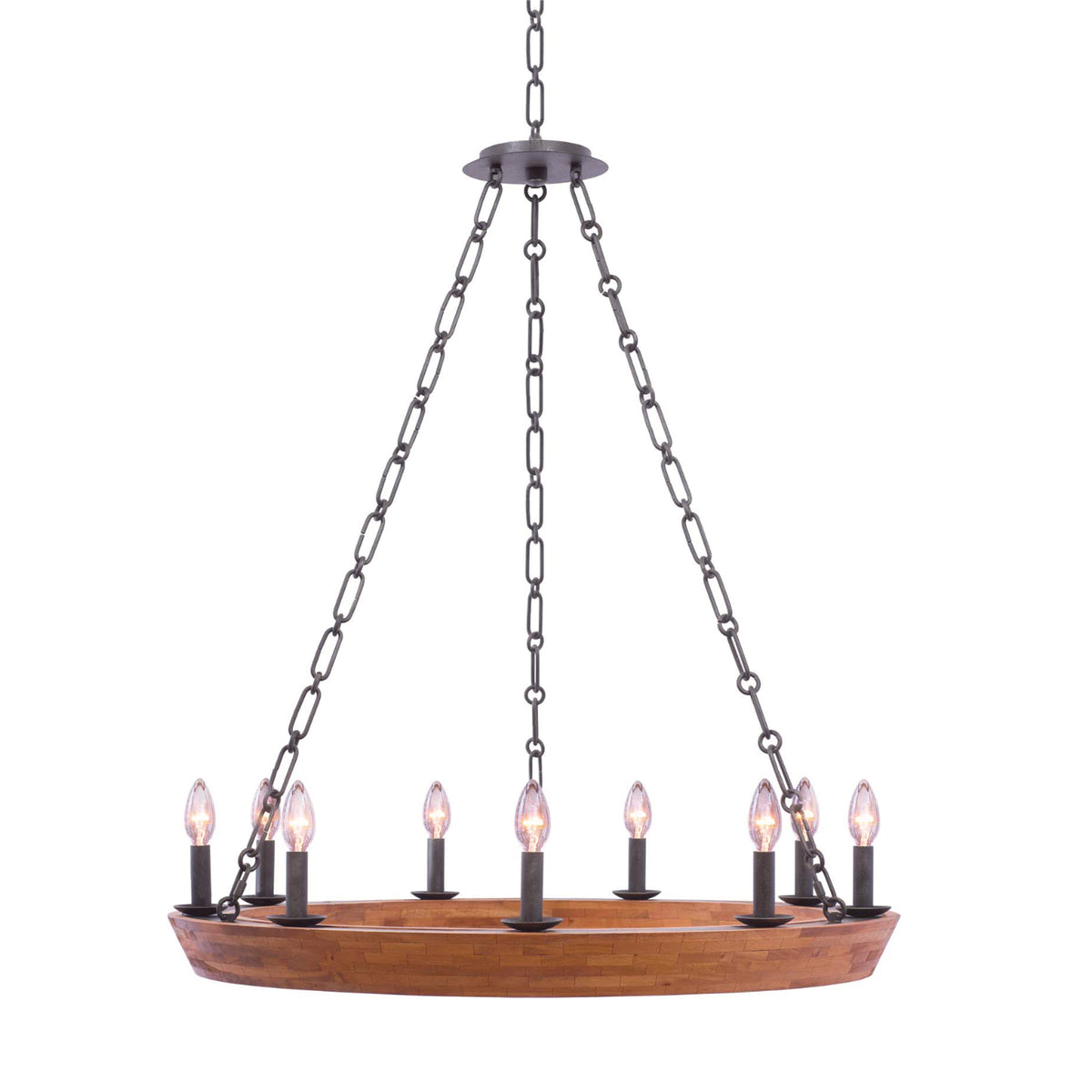 Lansdale 33-in 9 Light Socket Black Iron Chandelier