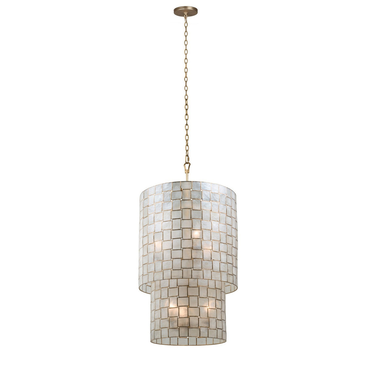 Roxy 21-in 6 Light Socket Oxidized Gold Leaf Pendant
