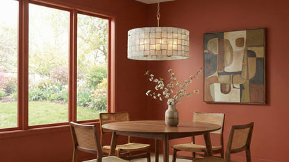 Roxy 27.25-in 6 Light Socket Oxidized Gold Leaf Chandelier