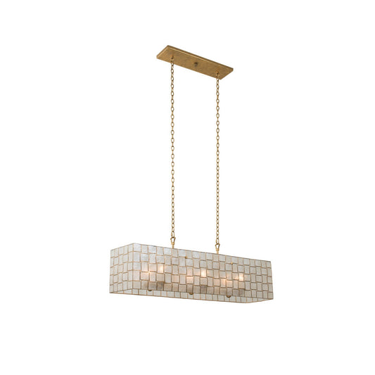Roxy 42-in 6 Light Socket Oxidized Gold Leaf Linear Pendant