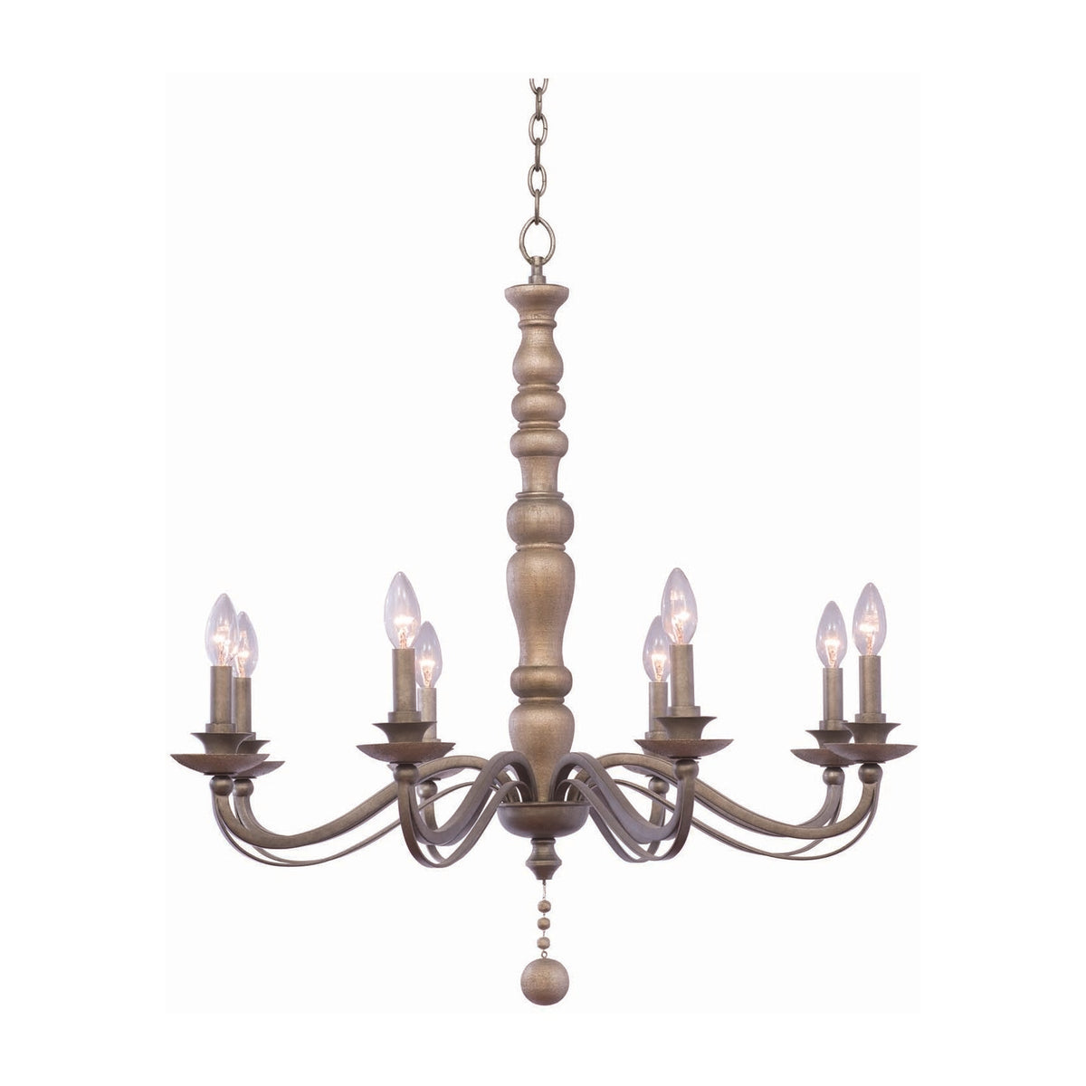 Colony 32-in 8 Light Socket Dune Silver Chandelier