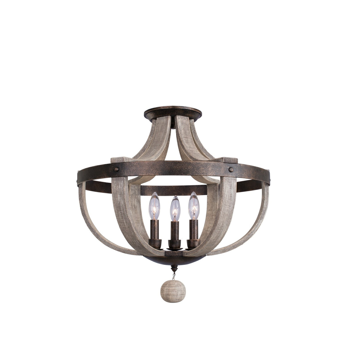 Harper 20-in 3 Light Socket Florence Gold Semi-Flush Mount