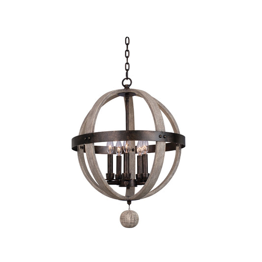 Harper 19-in 5 Light Socket Florence Gold Pendant