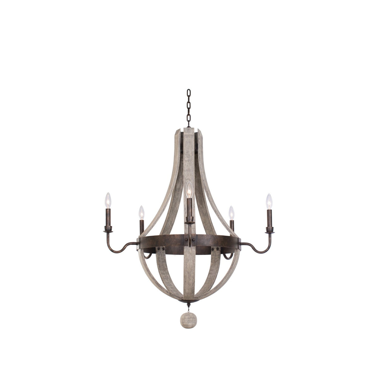 Harper 32-in 5 Light Socket Florence Gold Chandelier