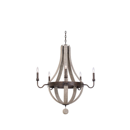 Harper 32-in 5 Light Socket Florence Gold Chandelier