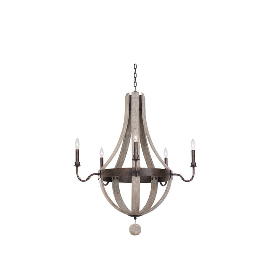 Harper 32-in 5 Light Socket Florence Gold Chandelier
