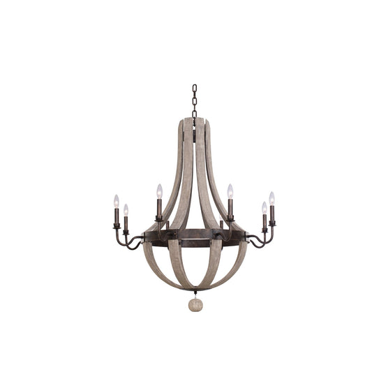 Harper 36-in 8 Light Socket Florence Gold Chandelier