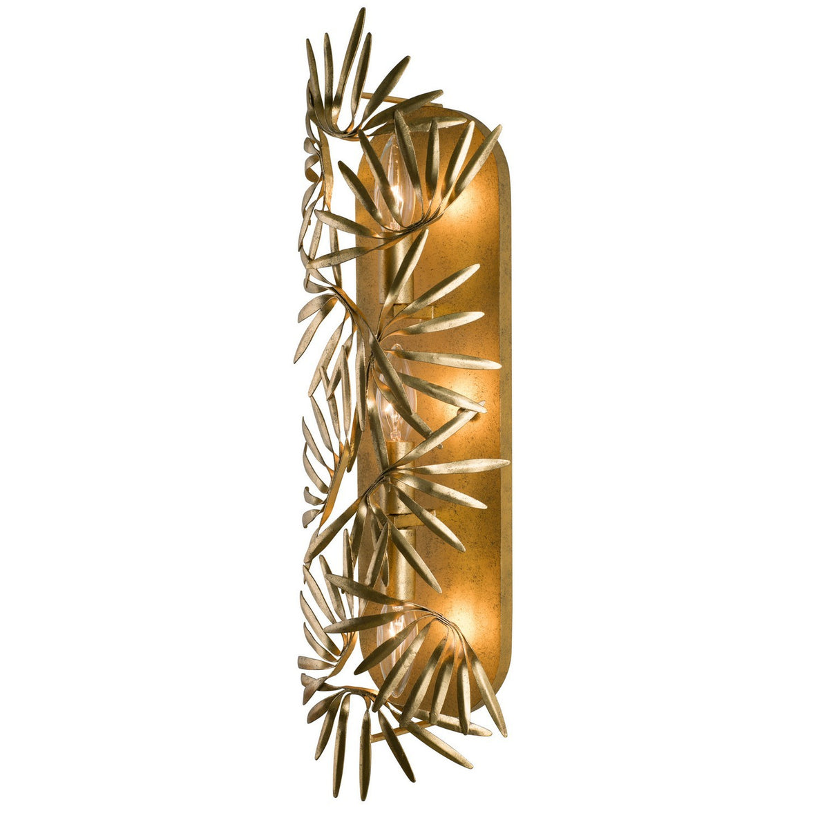 Jardin 22-in 3 Light Socket Oxidized Gold Leaf Wall Sconce