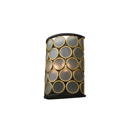 Corsa 12-in 2 Light Socket Matte Black w Gold Wall Sconce