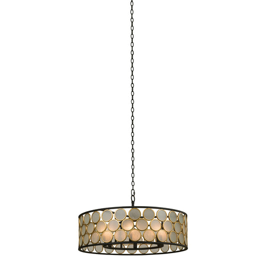 Corsa 28-in 6 Light Socket Matte Black w Gold Pendant