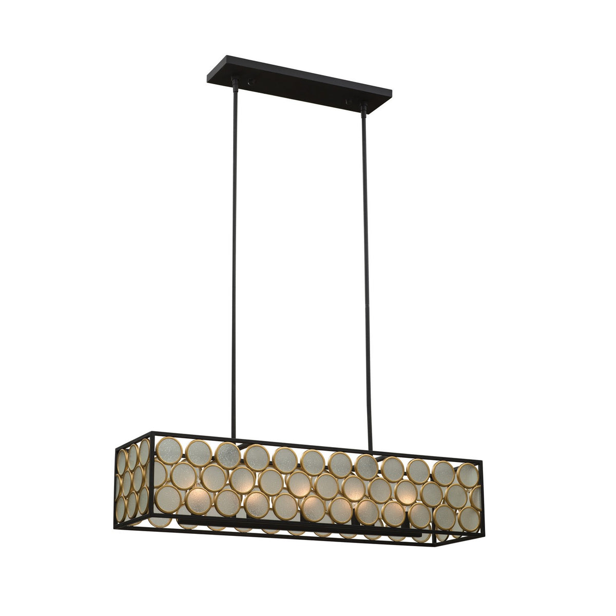 Corsa 41-in 5 Light Socket Matte Black w Gold Linear Pendant