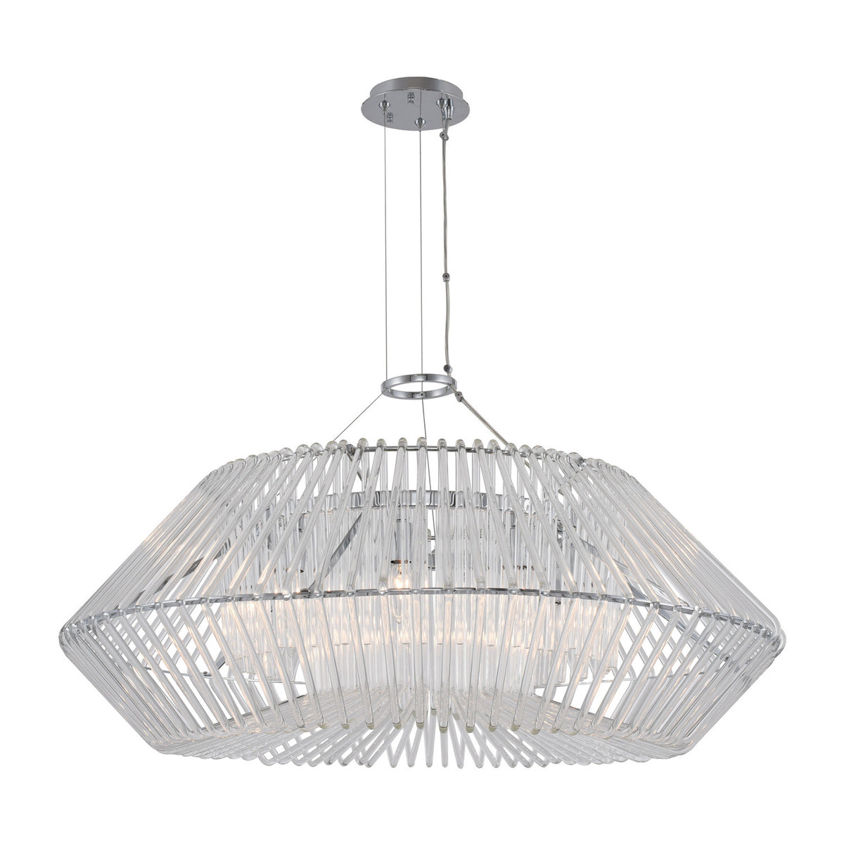 Taza 36-in 9 Light Socket Polished Chrome Chandelier