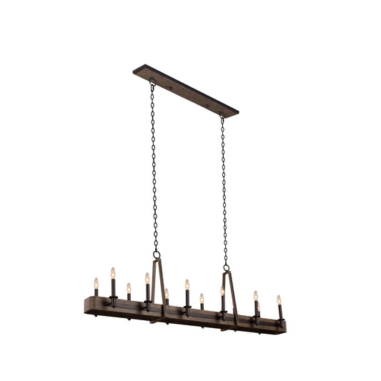 Duluth 60-in 12 Light Satin Bronze Linear Pendant