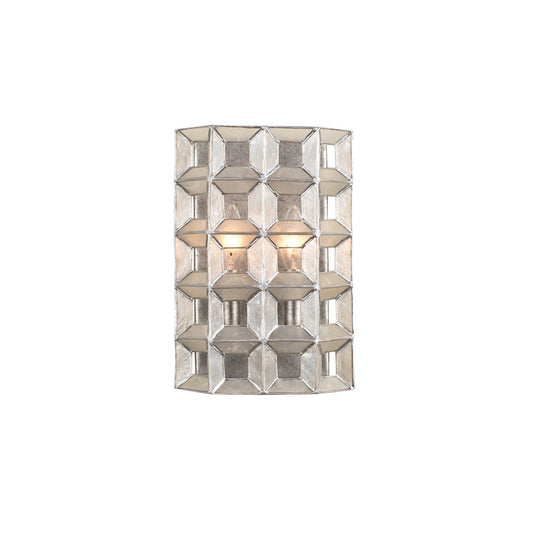 Prado 12-in 2 Light Socket Oxidized Silver Leaf Wall Sconce