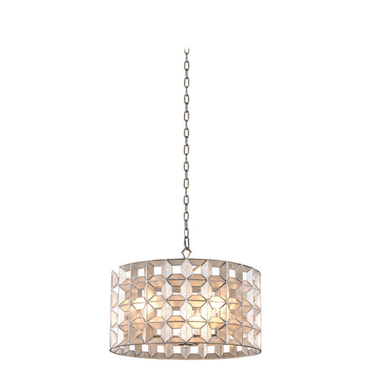 Prado 20-in 3 Light Socket Oxidized Silver Leaf Pendant
