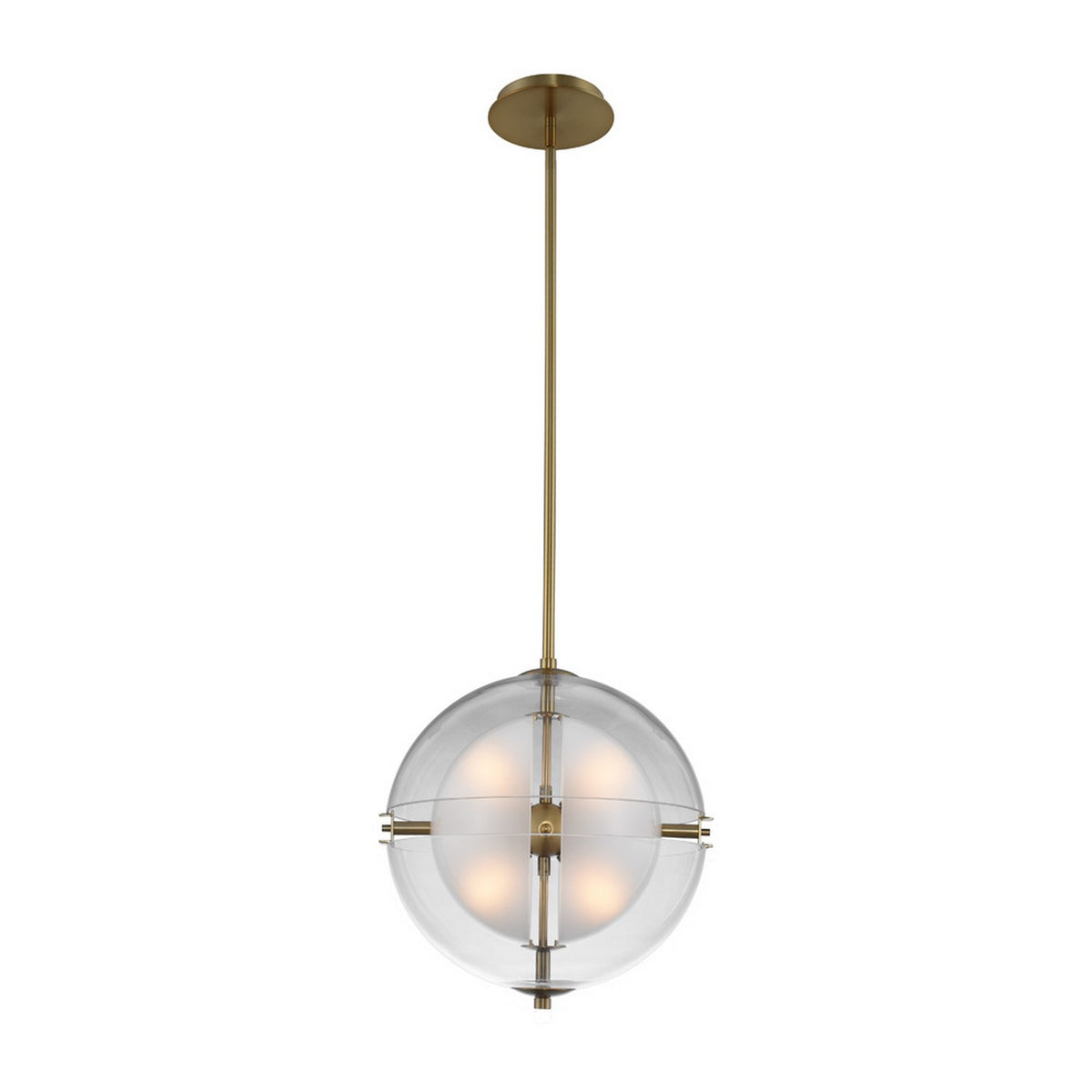 Sussex 14-in 4 Light Socket Winter Brass Pendant