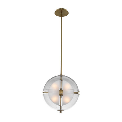 Sussex 14-in 4 Light Socket Winter Brass Pendant