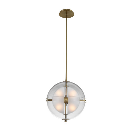 Sussex 14-in 4 Light Socket Winter Brass Pendant