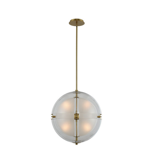 Sussex 18-in 4 Light Socket Winter Brass Pendant