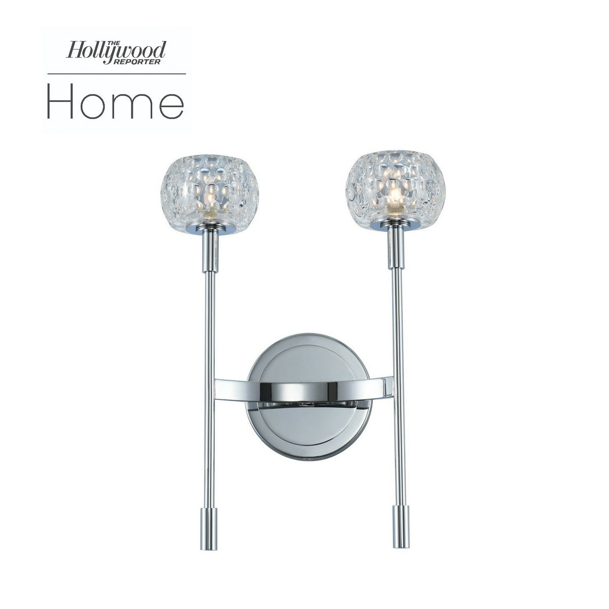 Mae 15-in 2 Light Socket Polished Chrome Wall Sconce
