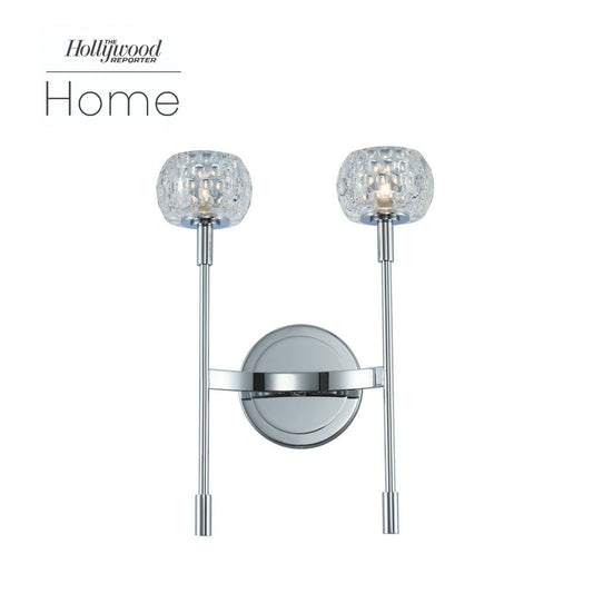 Mae 15-in 2 Light Socket Polished Chrome Wall Sconce