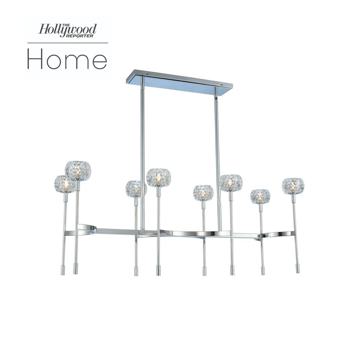 Mae 42-in 8 Light Socket Polished Chrome Linear Pendant