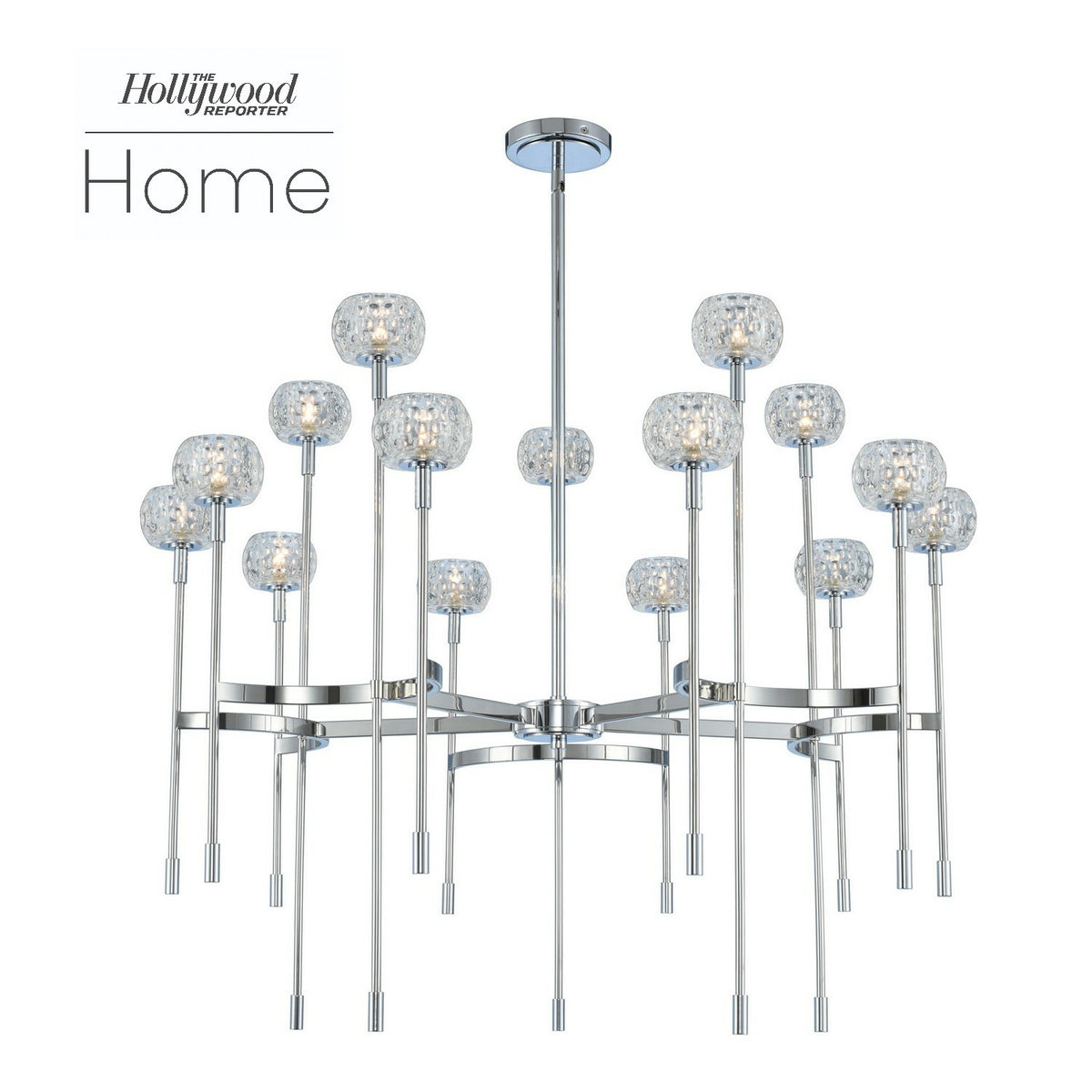 Mae 38-in 15 Light Socket Polished Chrome Tiered Chandelier