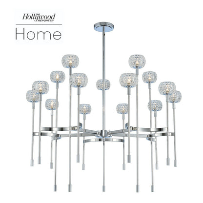 Mae 38-in 15 Light Socket Polished Chrome Tiered Chandelier