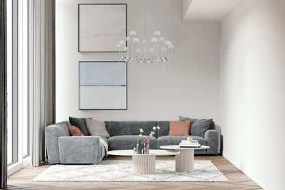Mae 38-in 15 Light Socket Polished Chrome Tiered Chandelier