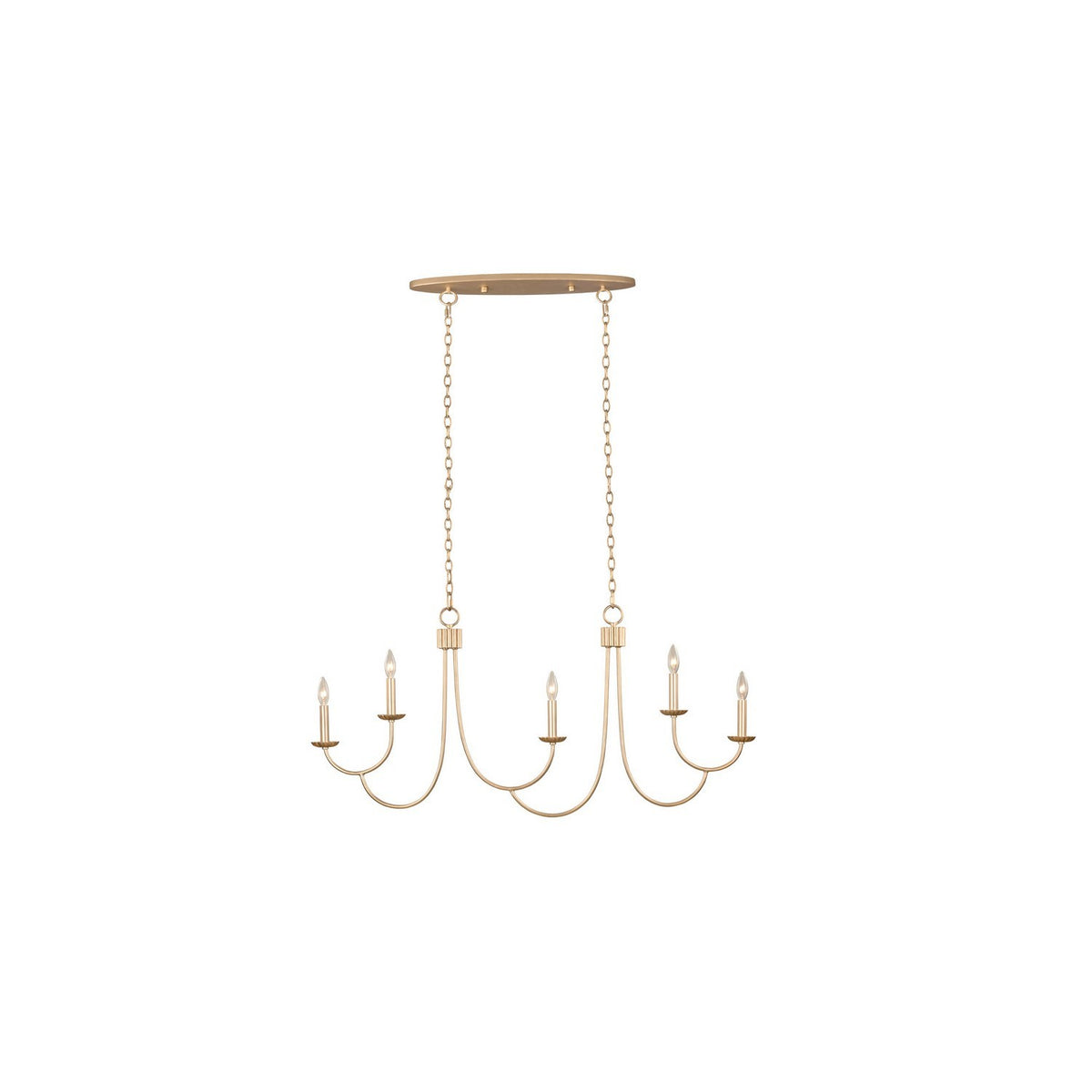 Kiera 45-in 5 Light Modern Gold Linear Pendant