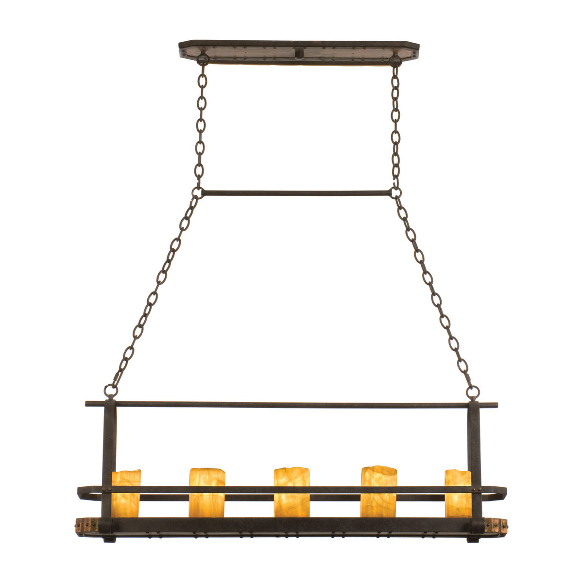Cordova 9-in 5 Light Socket Natural Iron Linear Pendant