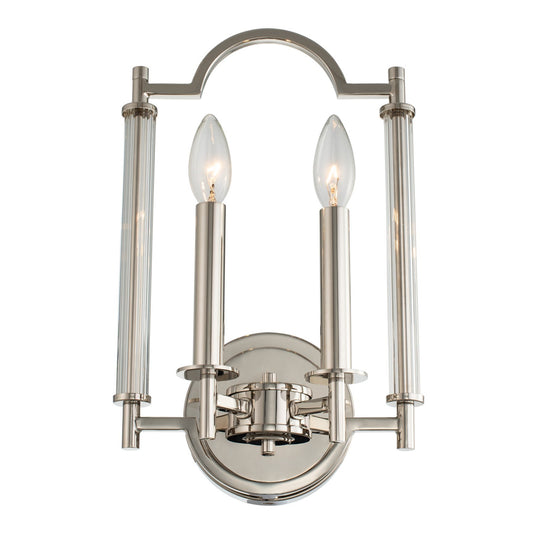 Provence 15-in 2 Light Polished Nickel Wall Sconce