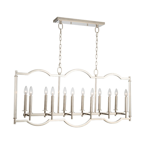 Provence 44-in 12 Light Polished Nickel Linear Pendant