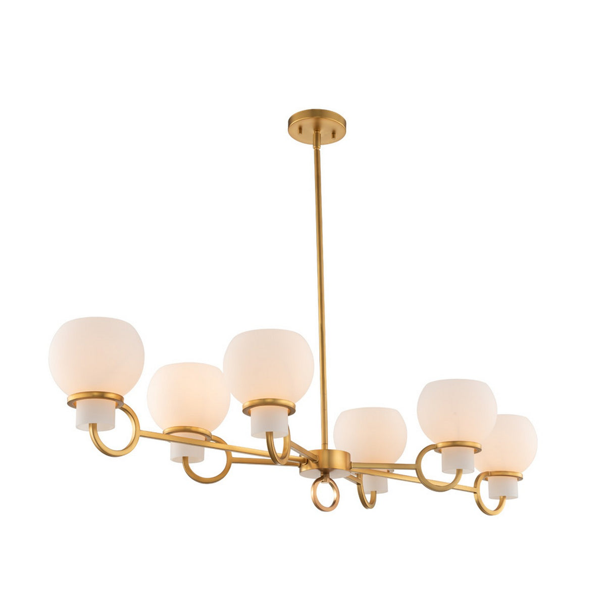 Ascher 44-in 6 Light Winter Brass Linear Pendant