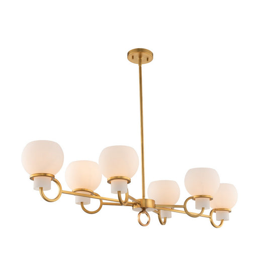 Ascher 44-in 6 Light Winter Brass Linear Pendant