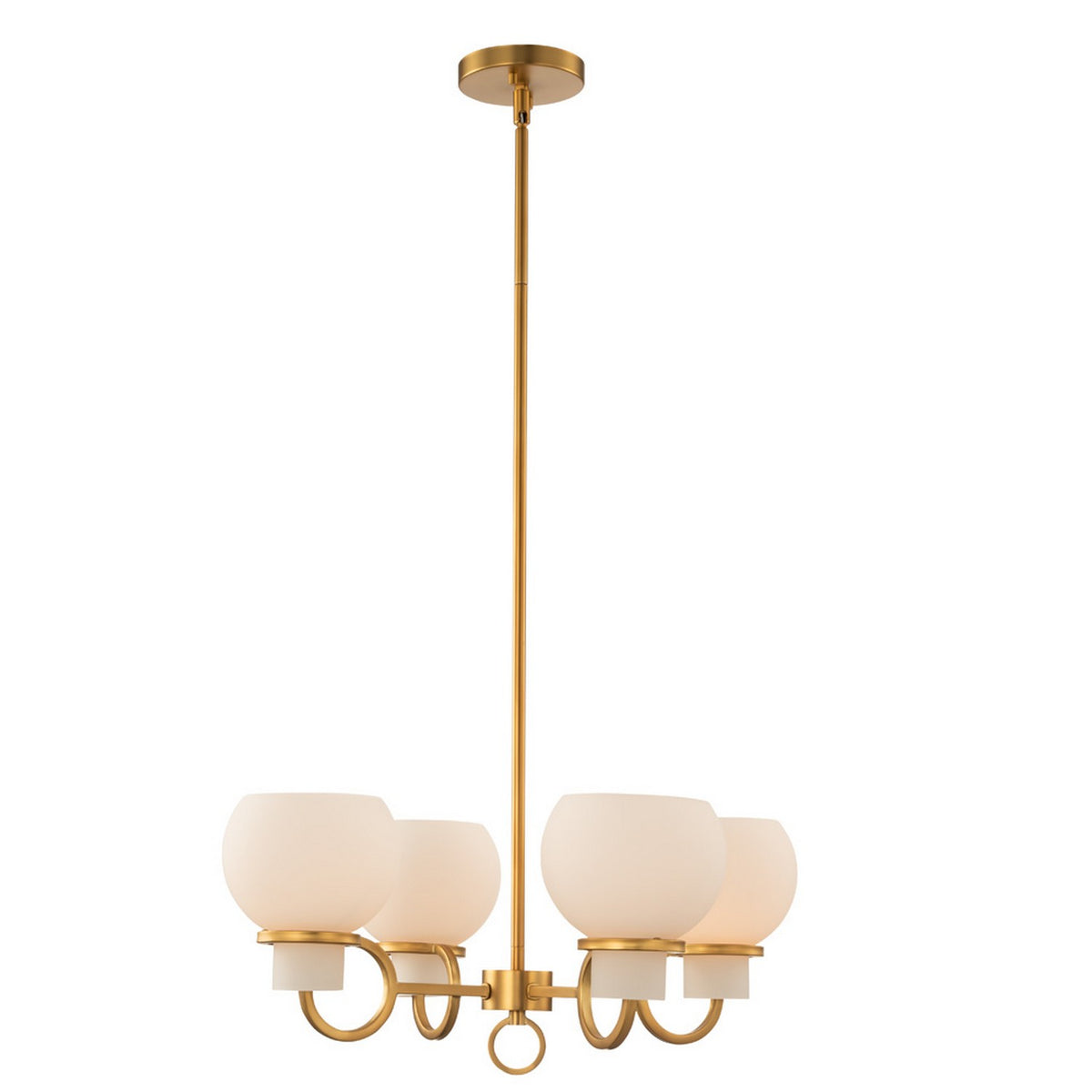 Ascher 22-in 4 Light Winter Brass Chandelier