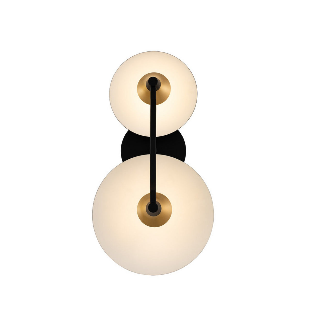 Redding 16-in 2 Light LED Matte Black w/ Winter Brass Wall Sconce