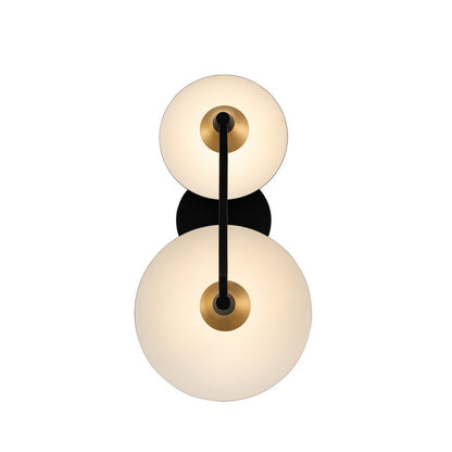 Redding 16-in 2 Light LED Matte Black w/ Winter Brass Wall Sconce