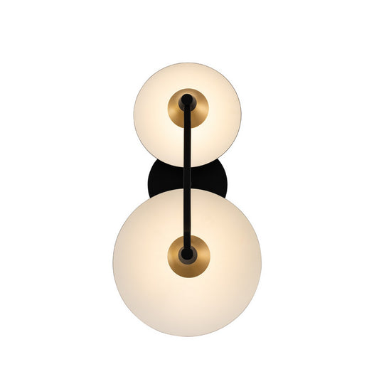 Redding 16-in 2 Light LED Matte Black w/ Winter Brass Wall Sconce