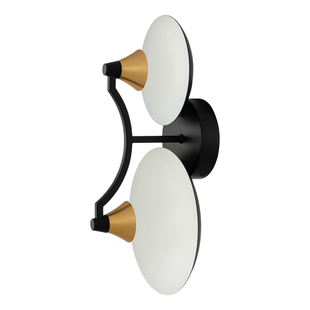 Redding 16-in 2 Light LED Matte Black w/ Winter Brass Wall Sconce