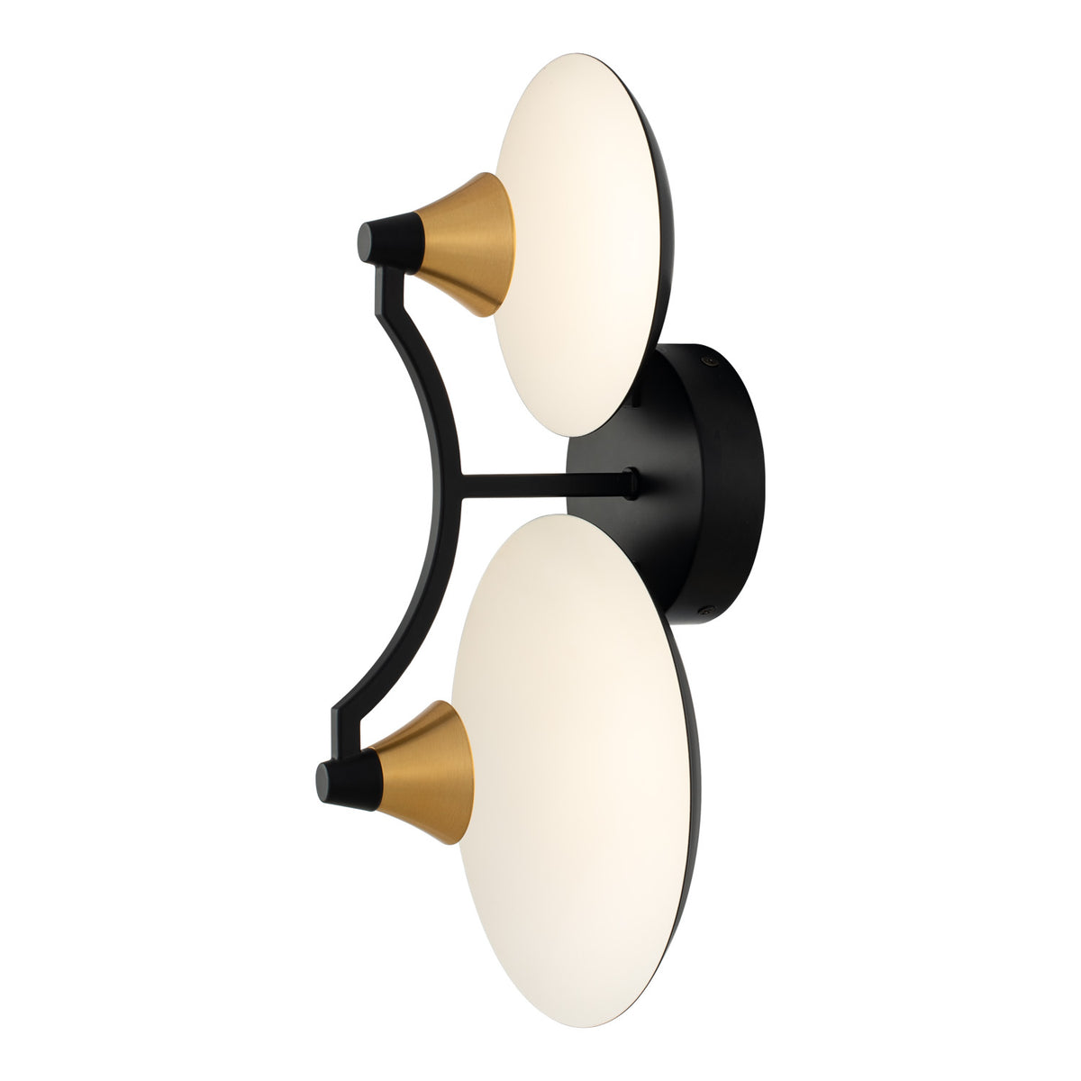 Redding 16-in 2 Light LED Matte Black w/ Winter Brass Wall Sconce