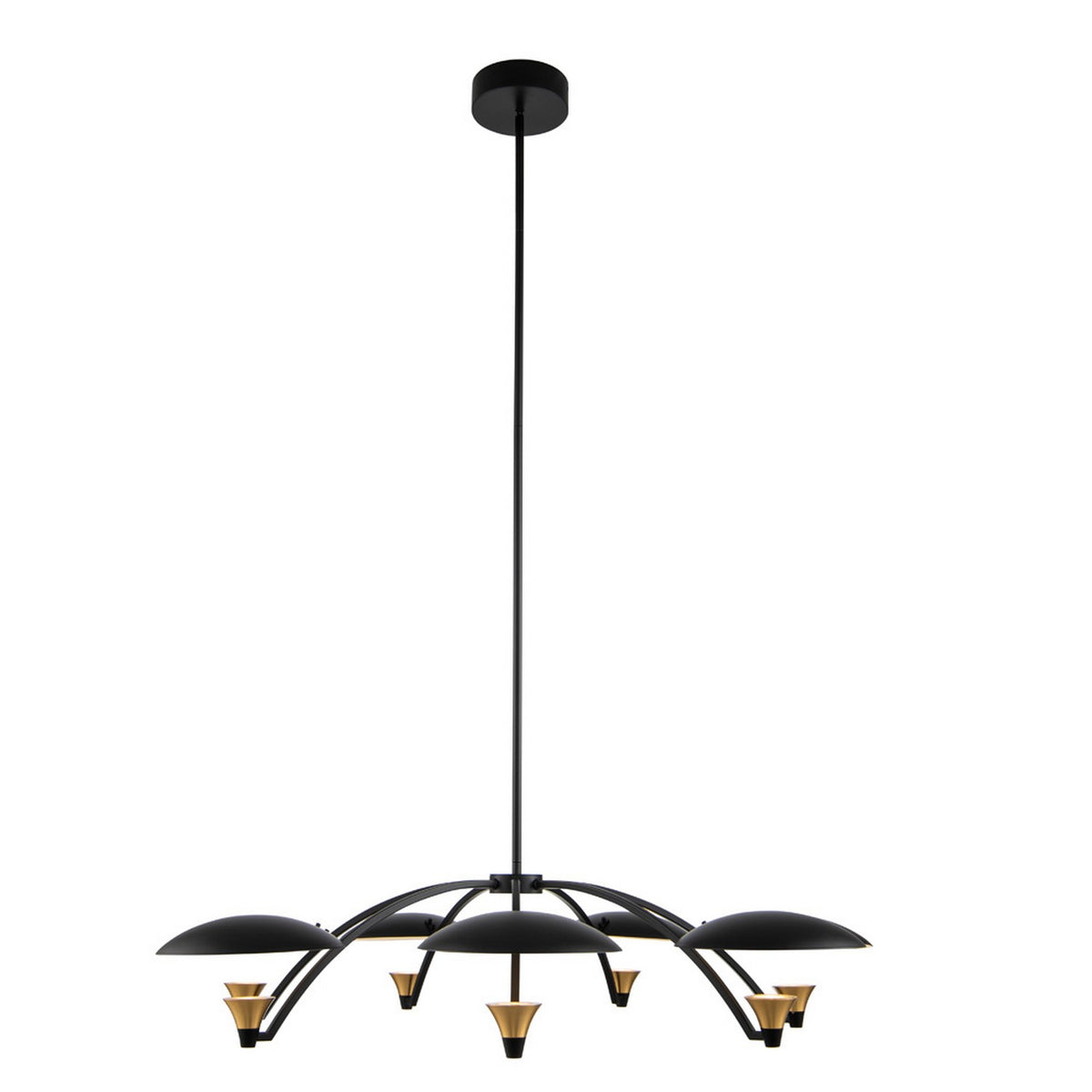 Redding 38-in 5 Light LED Matte Black w/ Winter Brass Chandelier
