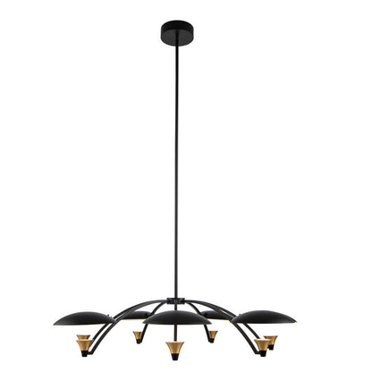 Redding 38-in 5 Light LED Matte Black w/ Winter Brass Chandelier