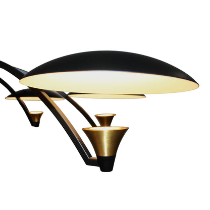 Redding 38-in 5 Light LED Matte Black w/ Winter Brass Chandelier
